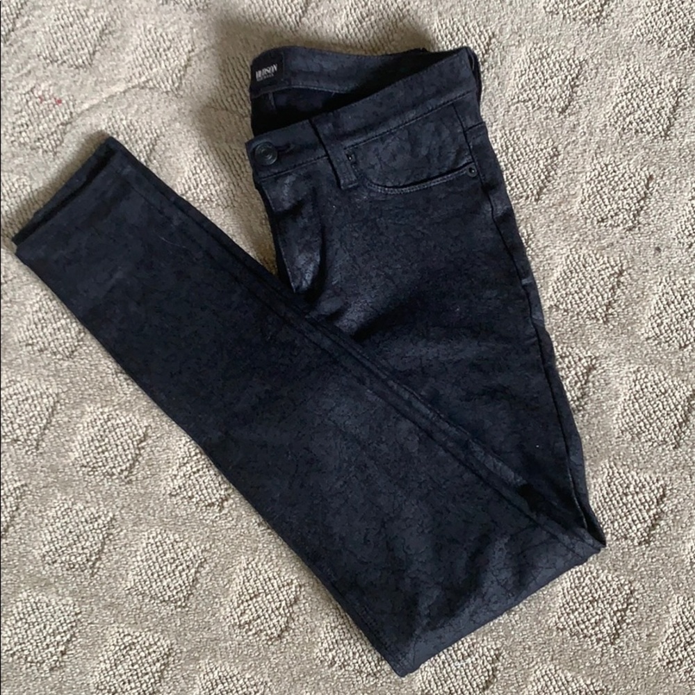 Hudson black “textured” skinny